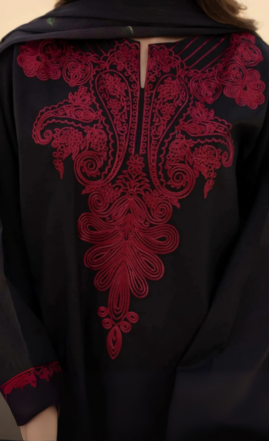 Black Rose Embroidered 3pc