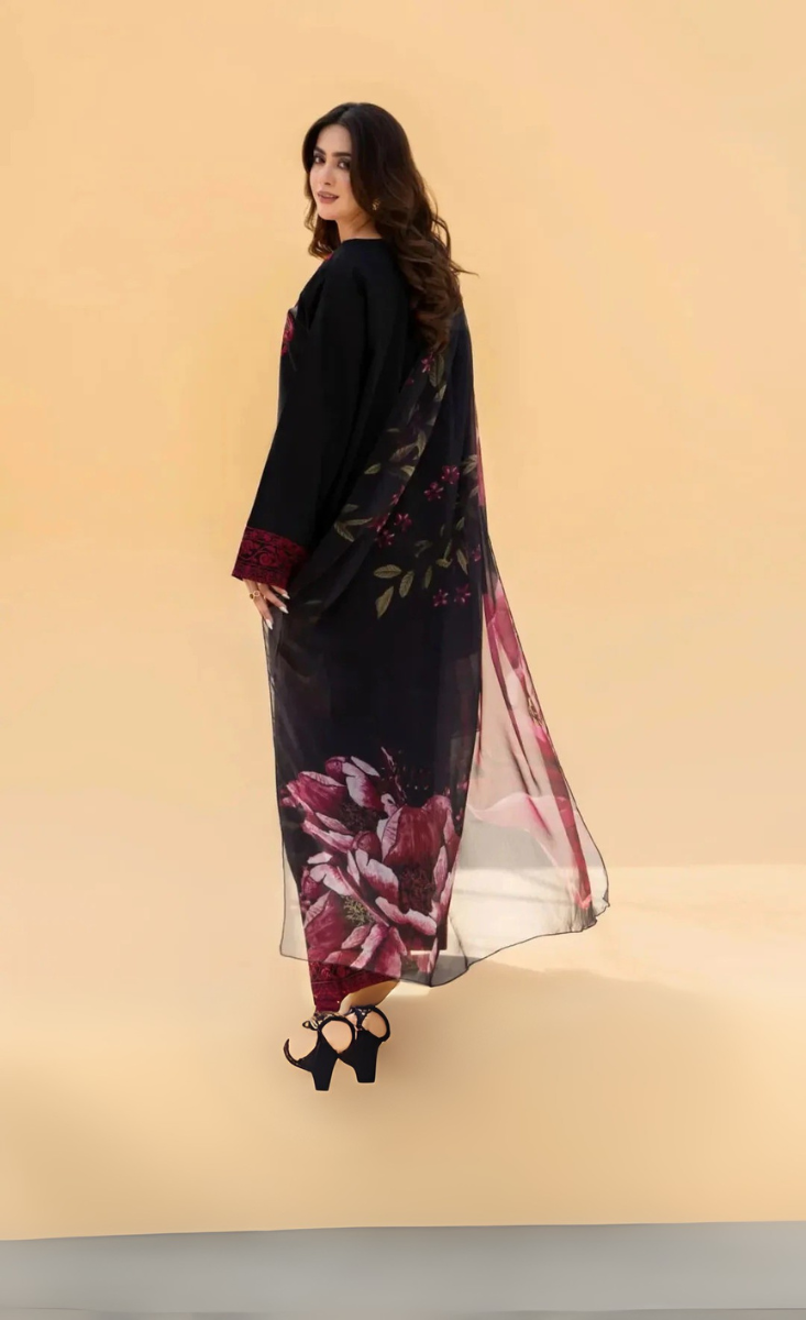 Black Rose Embroidered 3pc