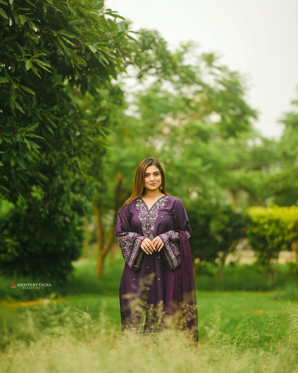 Violet Embroidered 3pc