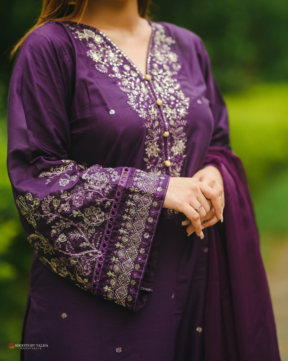 Violet Embroidered 3pc