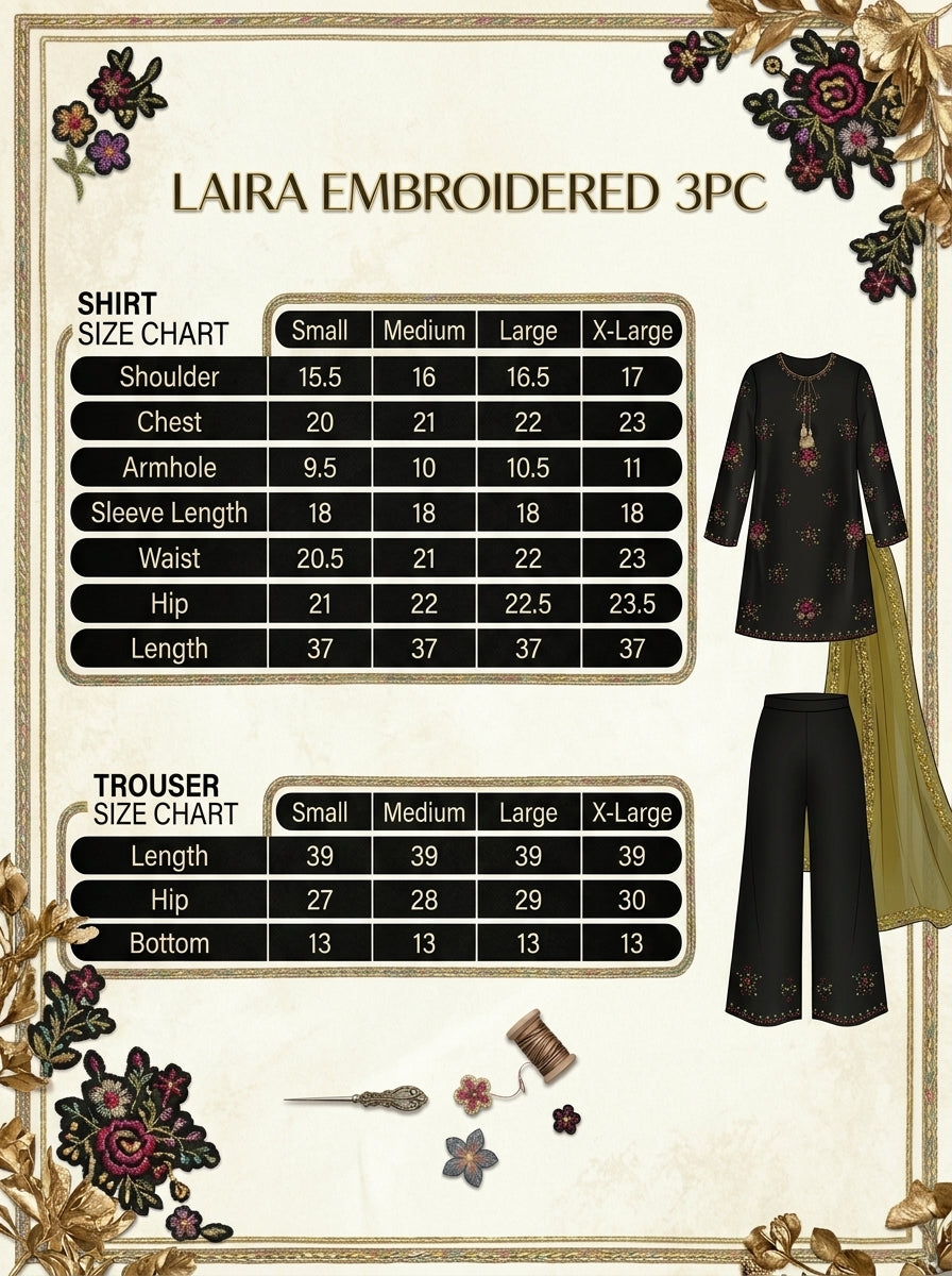 Laira Embroidered 3 piece