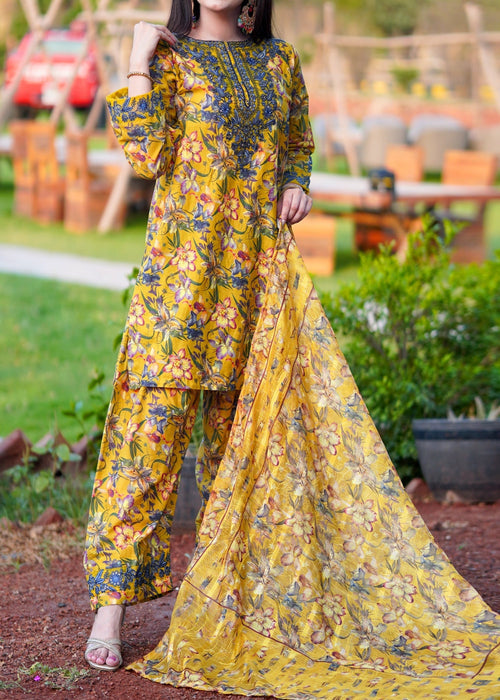 Yellow BEE - Farshi Shalwar - 3 pieces