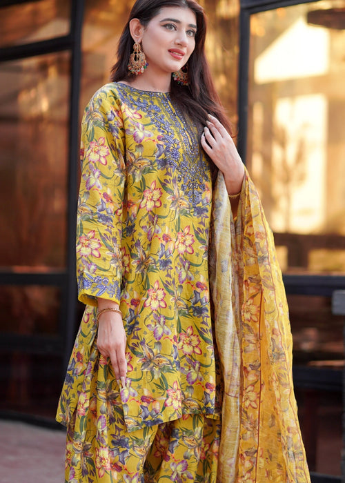 Yellow BEE - Farshi Shalwar - 3 pieces