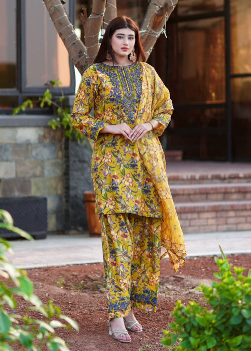 Yellow BEE - Farshi Shalwar - 3 pieces