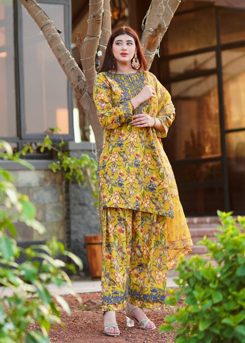Yellow BEE - Farshi Shalwar - 3 pieces