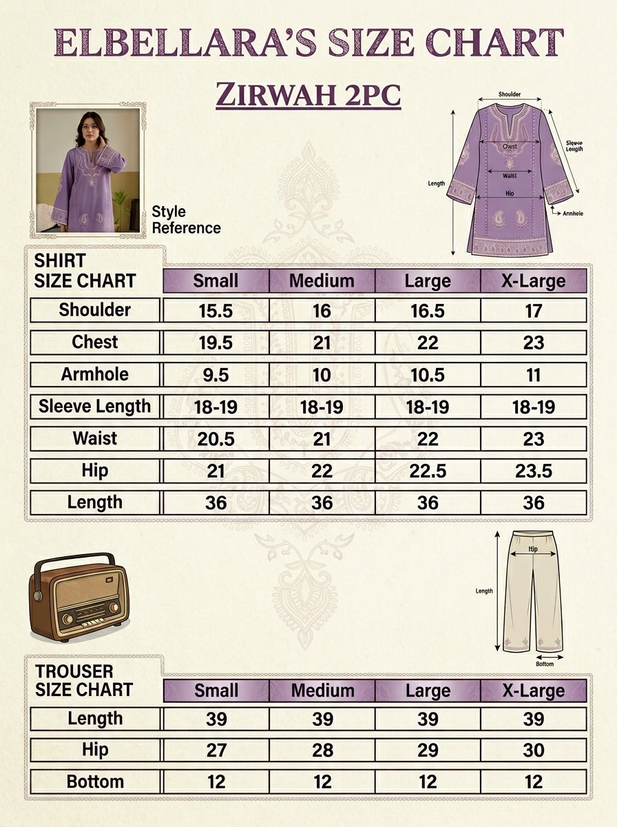 Zirwah Embroidered - 2pc