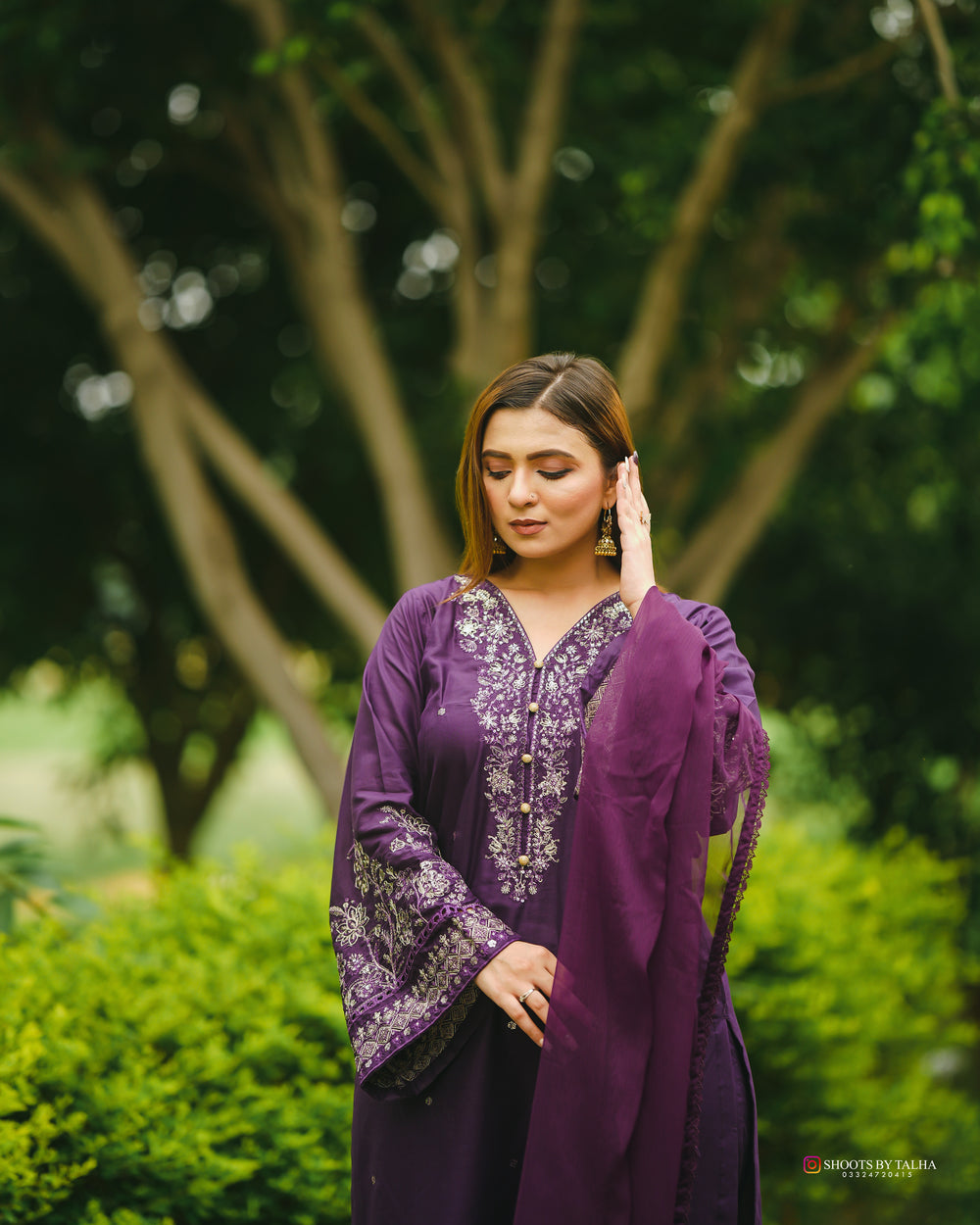 Violet Embroidered 3pc