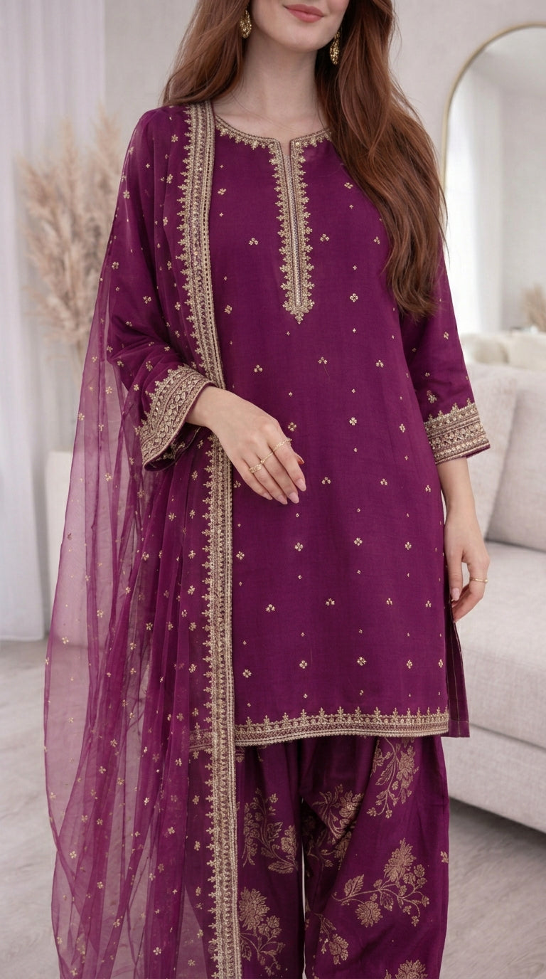 Sofia Embroidered (stitched) - 3pcs