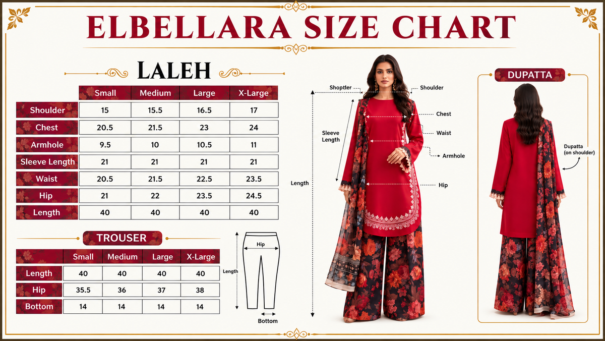 Laleh Embroidered -3pc