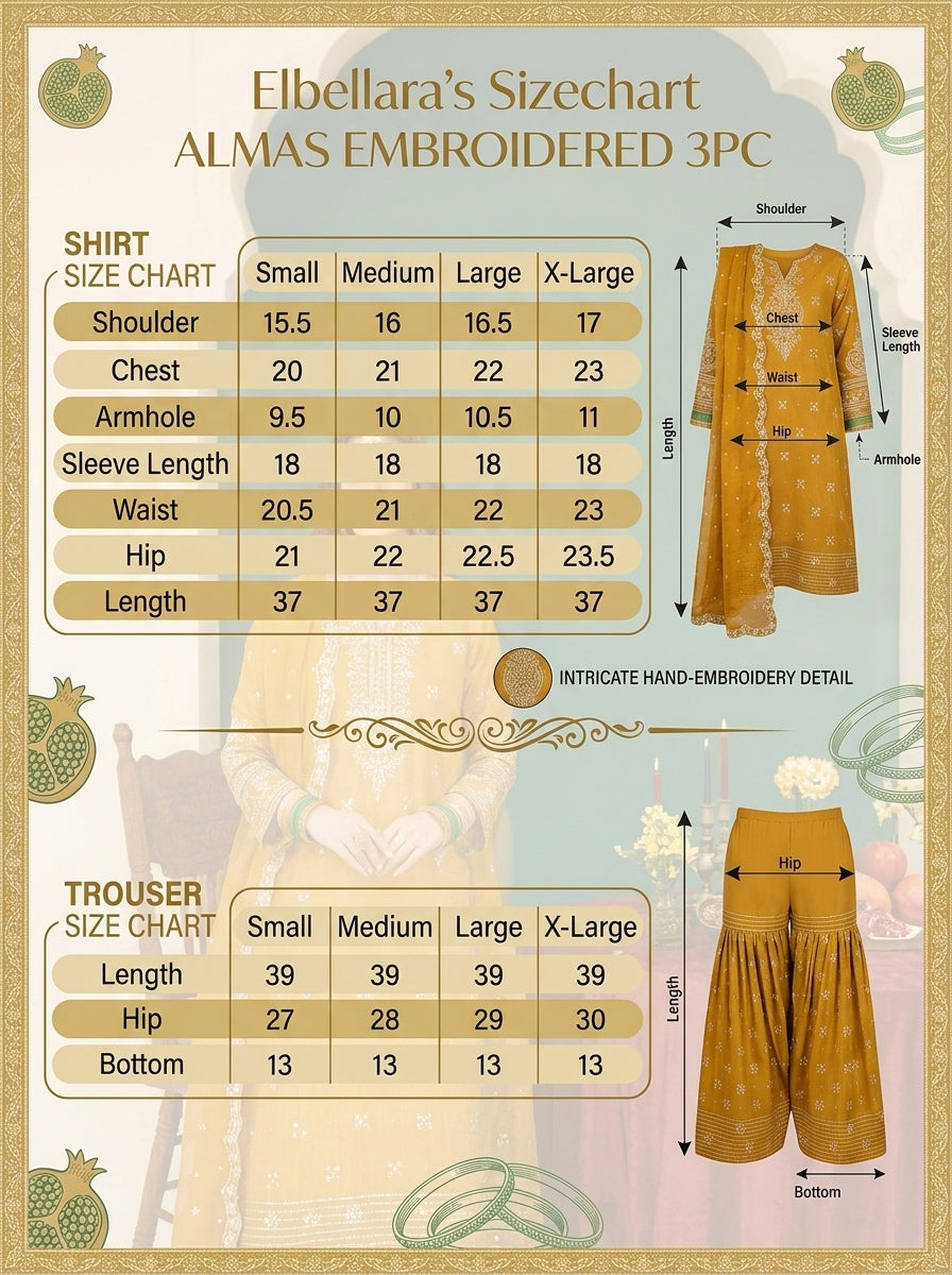 Almas Embroiderd 3pc - Lawn
