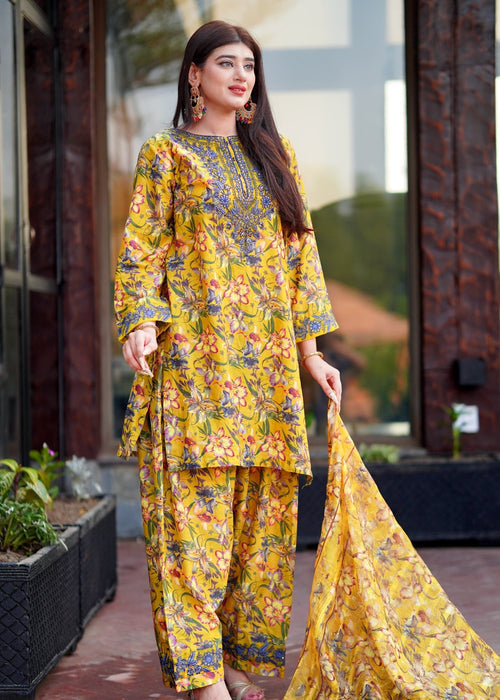 Yellow BEE - Farshi Shalwar - 3 pieces