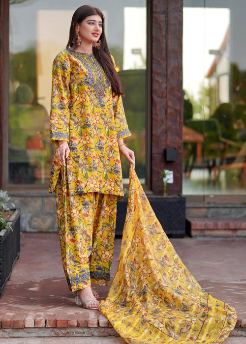 Yellow BEE - Farshi Shalwar - 3 pieces