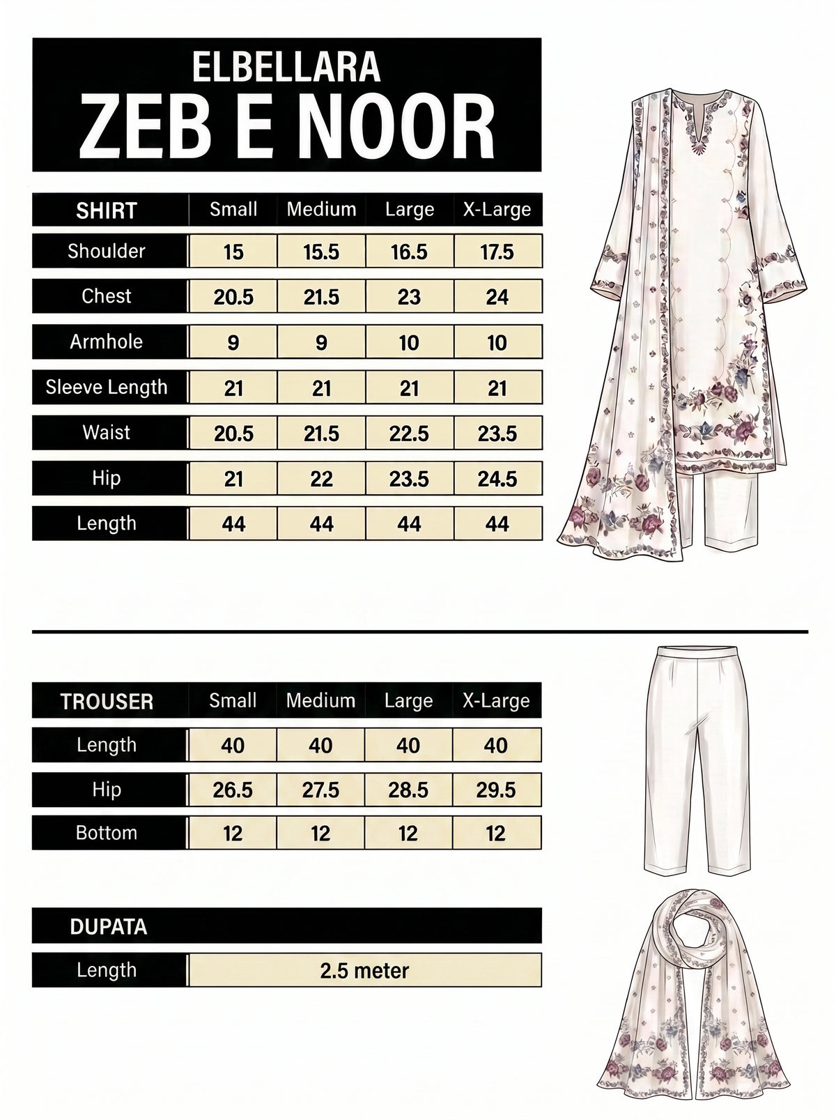 Zeb-E-Noor -3pc