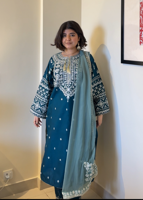 Arzu Embroidered - Cotton Lawn - 3pcs